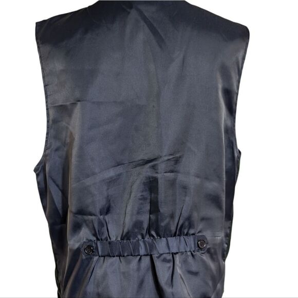 Talbot's Vintage Green and Blue Paisley and Plaid Corduroy Tailored Vest - Picture 3 of 8